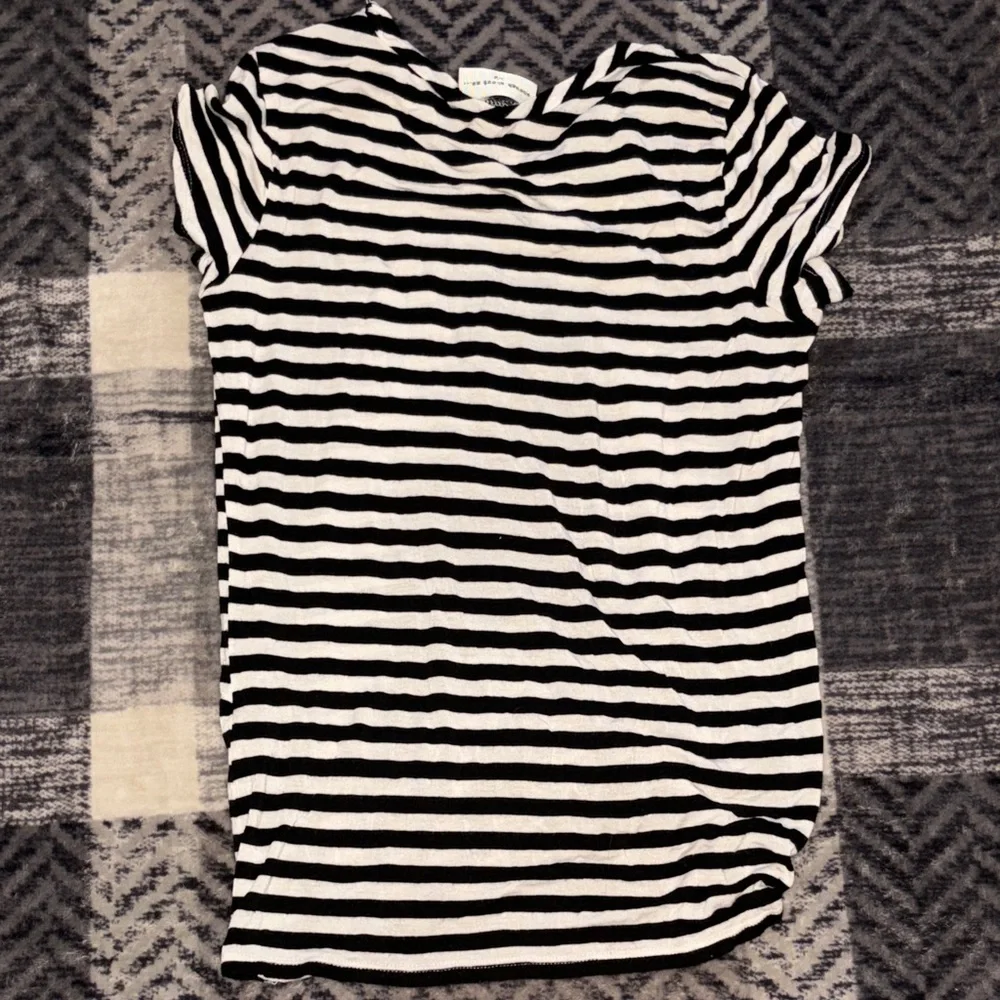 enough about me... Striped Tee with Pink 'Happy' Print
